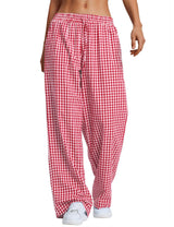 LOMON Striped Gingham Pants Women 2026 Spring Summer Pajamas Wide Leg Pj Lounge Boxer Bottoms Y2k Trousers with Pocket