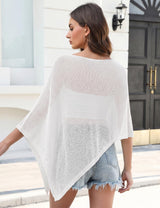 LOMON Womens Sheer Poncho Shrug Bolero Lightweight Knit Crochet Shrug Mesh Cover Up Summer 2026