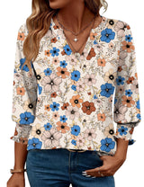 LOMON Women's 2026 Fashion Tops 3/4 Length Sleeve Business Casual Blouses Summer Tees Shirts S-4X