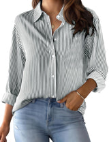 LOMON Button Down Shirt for Women Spring Summer Tops Long Sleeve Business Dressy Casual Blouses Collared Work Outfits Clothes