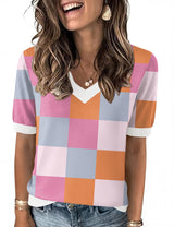 LOMON Womens 2026 Spring V Neck Sweater Casual Tops Short Sleeve Lightweight Ribbed Knit Pullover Sweaters
