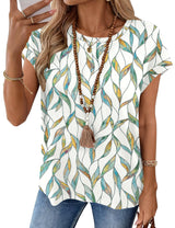 LOMON Womens Summer Tops Short Sleeve Shirts Cap Sleeve Tops Crew Neck Cute Trendy Tunic Blouses Dressy Casual Outfits 2026