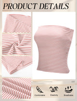 LOMON Summer Tube Tops for Women 2026 Y2k Sexy Going Out Crop Strapless Sleeveless Basic Fitted Bandeau Tank Top