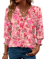 LOMON Women's 2026 Fashion Tops 3/4 Length Sleeve Business Casual Blouses Summer Tees Shirts S-4X