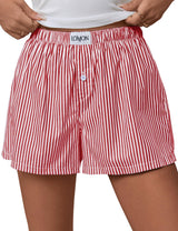Lomon Womens Boxer Shorts Casual Summer Pajama Lounge Sleep Pj Gingham Plaid Shorts Y2K Beach Bottoms