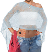 LOMON Womens Sheer Poncho Shrug Bolero Lightweight Knit Crochet Shrug Mesh Cover Up Summer 2026