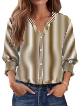 LOMON Button Down Shirts for Women 3/4 Length Sleeve Business Casual Blouses 2026 Summer Tops