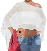 LOMON Womens Sheer Poncho Shrug Bolero Lightweight Knit Crochet Shrug Mesh Cover Up Summer 2026