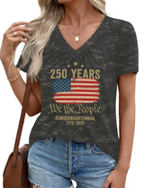 LOMON Womens Summer Tops Short Sleeve V Neck Pleated T-Shirts Loose Fit Dressy Casual Blouses S-XXL