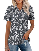 LOMON Womens Golf Polo Shirts Summer Short Sleeve 1/4 Zip Tops Moisture Wicking Casual Tennis Activewear with Pockets