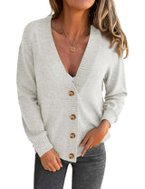 LOMON Women's Button Down Cardigan Sweaters Fall Long Sleeve Open Front Soft Cardigan Casual Loose Knit Coat Outerwear