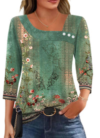 3-retro Green Floral