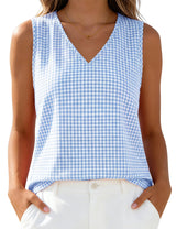 LOMON Womens Linen Crop Tank Top V Neck Tank Tops Sleeveless Cute Spring Summer Tops for Women 2026 Beach Vacation (XS-XL)