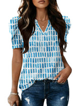 LOMON Spring Summer Tops for Women 2026 V Neck Puff Short Sleeve Tops Fashion Trendy Work Blouses Dressy Casual S-XXL