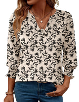 LOMON Women's 2026 Fashion Tops 3/4 Length Sleeve Business Casual Blouses Summer Tees Shirts S-4X