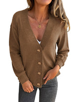 LOMON Women's Button Down Cardigan Sweaters Fall Long Sleeve Open Front Soft Cardigan Casual Loose Knit Coat Outerwear
