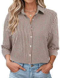 Brown and White Plaid