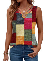 LOMON Womens Summer Tank Tops Sleeveless Shirts V Neck Casual Tee Cut Out Ring Keyhole Tanks Camisole Blouse