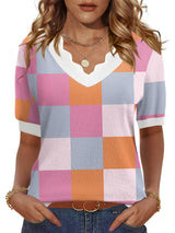 LOMON Womens 2026 Spring V Neck Sweater Casual Tops Short Sleeve Lightweight Ribbed Knit Pullover Sweaters