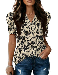 Apricot Black Floral
