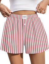 Lomon Womens Boxer Shorts Casual Summer Pajama Lounge Sleep Pj Gingham Plaid Shorts Y2K Beach Bottoms