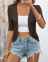 LOMON Womens Cropped Cardigan Short Sleeve Bolero Shrug Sweater Open Front Lightweight