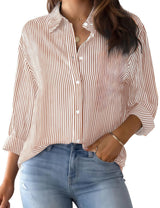 LOMON Button Down Shirt for Women Spring Summer Tops Long Sleeve Business Dressy Casual Blouses Collared Work Outfits Clothes