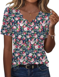 Navy Blue With Pink Flowers