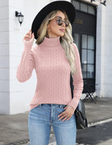 LOMON Women's Casual Turtleneck Sweaters Cable Knit Fall Long Sleeve Slim Fit Pullover Tops