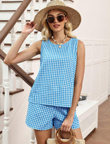 LOMON Women's Trendy 2 Piece Outfits Shorts Sets Summer Crew Neck Sleeveless Tank Top and Bottom Matching with Pockets 2026