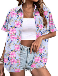 Light Blue Pink Floral