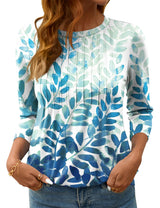 LOMON Women's 3/4 Length Sleeve Tops Crew Neck Dressy Casual Blouses Summer Tees Shirts
