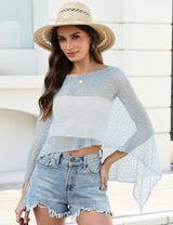 LOMON Womens Sheer Poncho Shrug Bolero Lightweight Knit Crochet Shrug Mesh Cover Up Summer 2026
