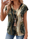 LOMON Women Silk Satin Tops Cap Short Sleeve Blouse V Neck Shirts Business Casual Outfits