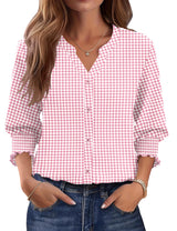LOMON Button Down Shirts for Women 3/4 Length Sleeve Business Casual Blouses 2026 Summer Tops