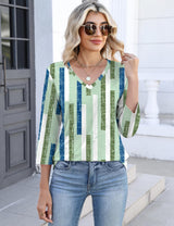 Lomon Women's V Neck T Shirts 3/4 Sleeve Blouse Summer Tops Dressy Casual Basic Tees