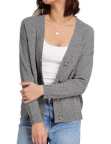 LOMON Women's Button Down Cardigan Sweaters Fall Long Sleeve Open Front Soft Cardigan Casual Loose Knit Coat Outerwear