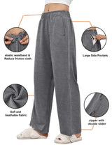LOMON Womens Tear Away Pants Sides Full Open Sweatpants Double Slider Zip Off Post Surgery Pant with Pockets
