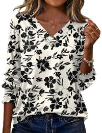 Apricot Black Floral