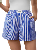 Lomon Boxer Shorts for Women Summer Gingham Pajamas 2026 Lounge Sleep Pj Plaid Shorts Y2K Beach Bottoms with Pockets