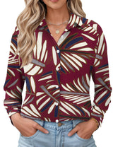 LOMON Womens Long Sleeve Button Down Shirts Casual Loose Fit Cotton Collared Blouses