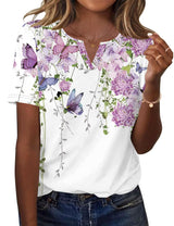 LOMON Womens Short Sleeve V Neck T Shirts Summer Tops Basic Tees Business Casual Blouses Trendy Fashion Clothes