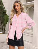 LOMON Button Down Shirts for Women 3/4 Length Sleeve Business Casual Blouses 2026 Summer Tops