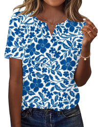 White Blue Floral
