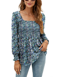 Black Base Floral Long Sleeve Shirts