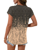 LOMON Womens Summer Tops Short Sleeve Shirts Cap Sleeve Tops Crew Neck Cute Trendy Tunic Blouses Dressy Casual Outfits 2026