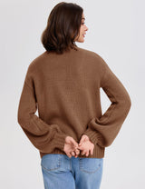 LOMON Cardigan for Women Lantern Long Sleeve Button Down Sweater Oversized Open Front Cardigan Sweaters Coats