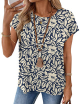 LOMON Womens Summer Tops Short Sleeve Shirts Cap Sleeve Tops Crew Neck Cute Trendy Tunic Blouses Dressy Casual Outfits 2026