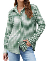 LOMON Button Down Shirt for Women Spring Summer Tops Long Sleeve Business Dressy Casual Blouses Collared Work Outfits Clothes