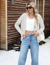 LOMON Women's Button Down Cardigan Sweaters Fall Long Sleeve Open Front Soft Cardigan Casual Loose Knit Coat Outerwear